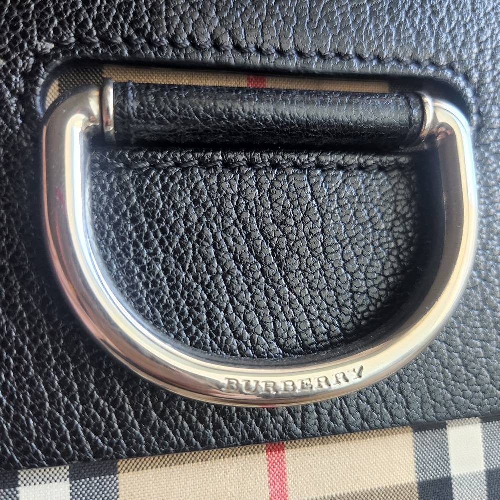 BURBERRY Goatskin Vintage Check Mini D-Ring Bag Black - Picture 10 of 16
